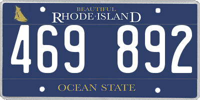 RI license plate 469892