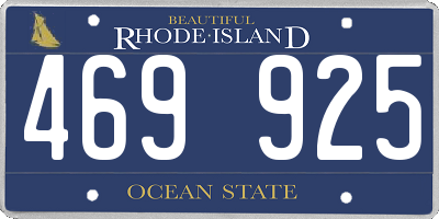 RI license plate 469925