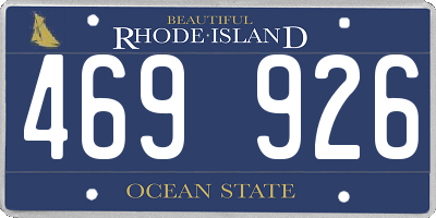 RI license plate 469926