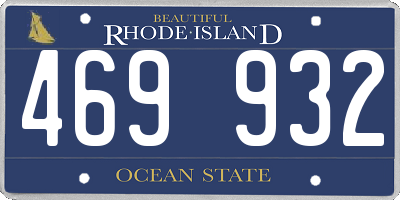 RI license plate 469932