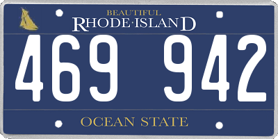 RI license plate 469942