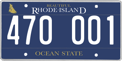 RI license plate 470001