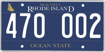 RI license plate 470002