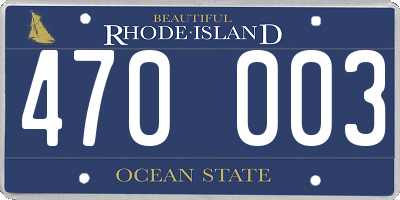 RI license plate 470003