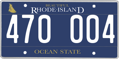 RI license plate 470004