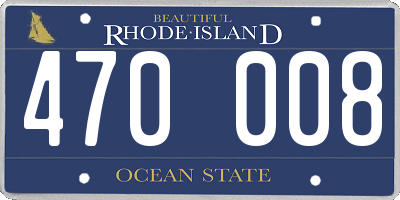 RI license plate 470008