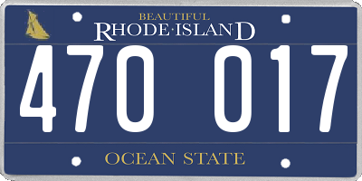 RI license plate 470017