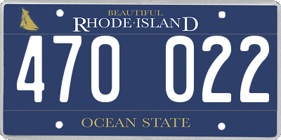 RI license plate 470022