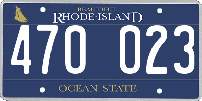 RI license plate 470023