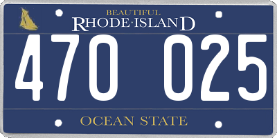 RI license plate 470025