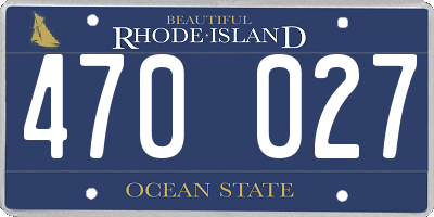 RI license plate 470027