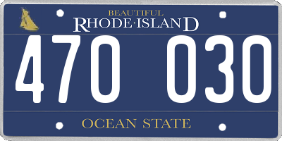 RI license plate 470030