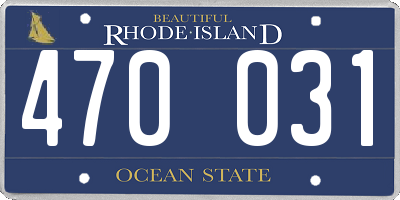 RI license plate 470031