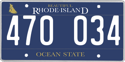 RI license plate 470034