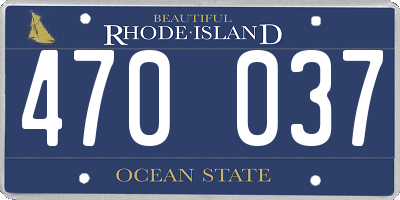 RI license plate 470037