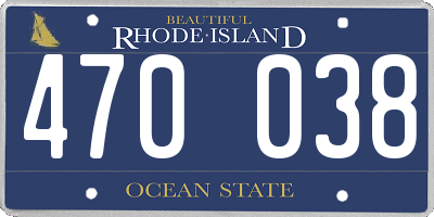 RI license plate 470038