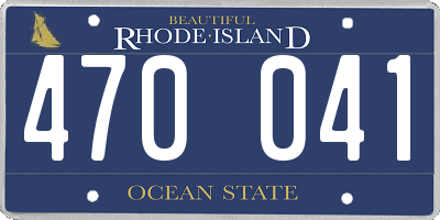 RI license plate 470041