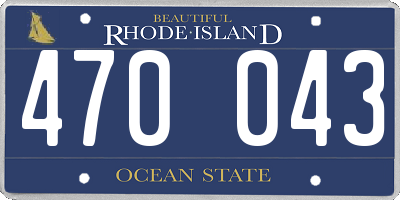 RI license plate 470043