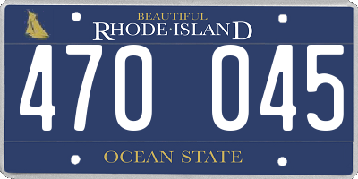 RI license plate 470045