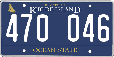 RI license plate 470046