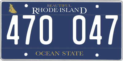 RI license plate 470047