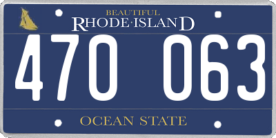 RI license plate 470063
