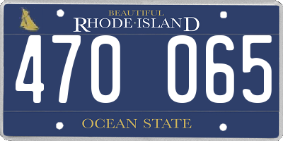 RI license plate 470065
