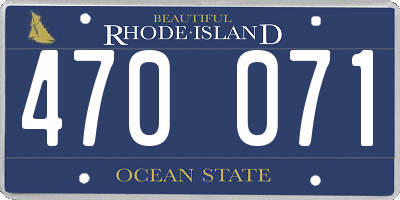 RI license plate 470071