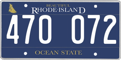 RI license plate 470072