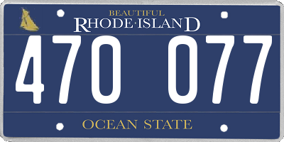RI license plate 470077