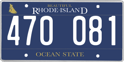RI license plate 470081