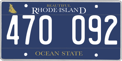 RI license plate 470092