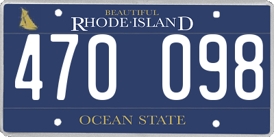 RI license plate 470098