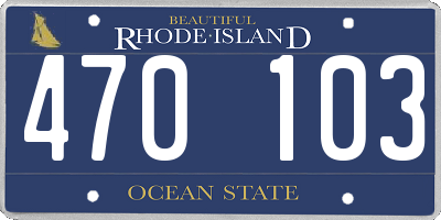 RI license plate 470103