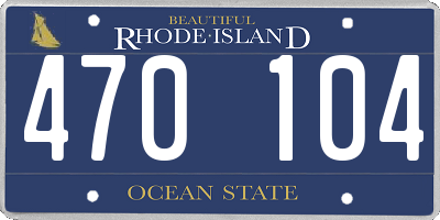 RI license plate 470104