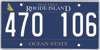 RI license plate 470106