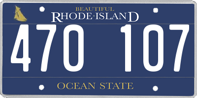 RI license plate 470107