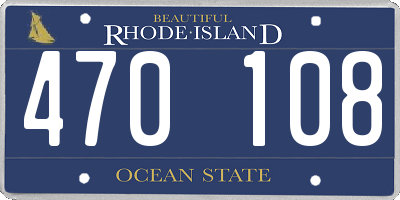 RI license plate 470108