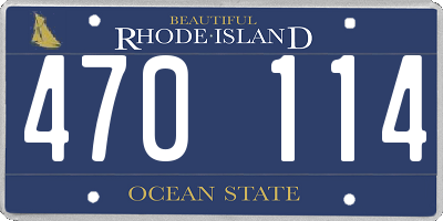RI license plate 470114