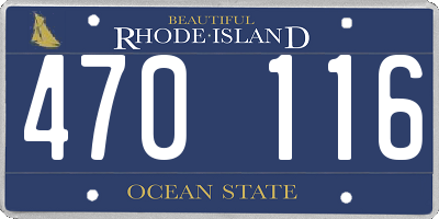 RI license plate 470116