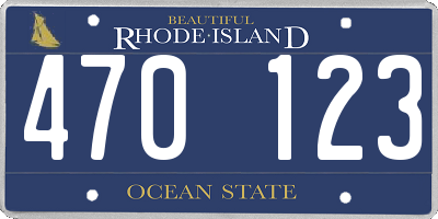 RI license plate 470123