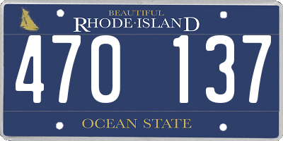 RI license plate 470137