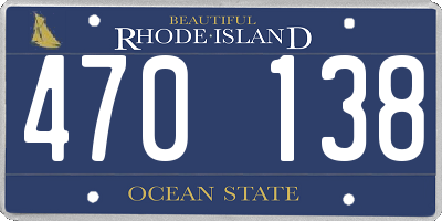 RI license plate 470138