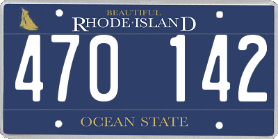 RI license plate 470142