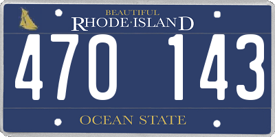 RI license plate 470143