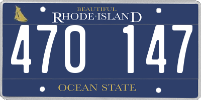 RI license plate 470147