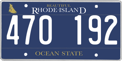 RI license plate 470192