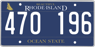 RI license plate 470196