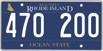 RI license plate 470200
