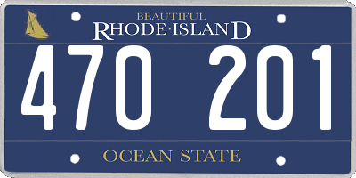 RI license plate 470201